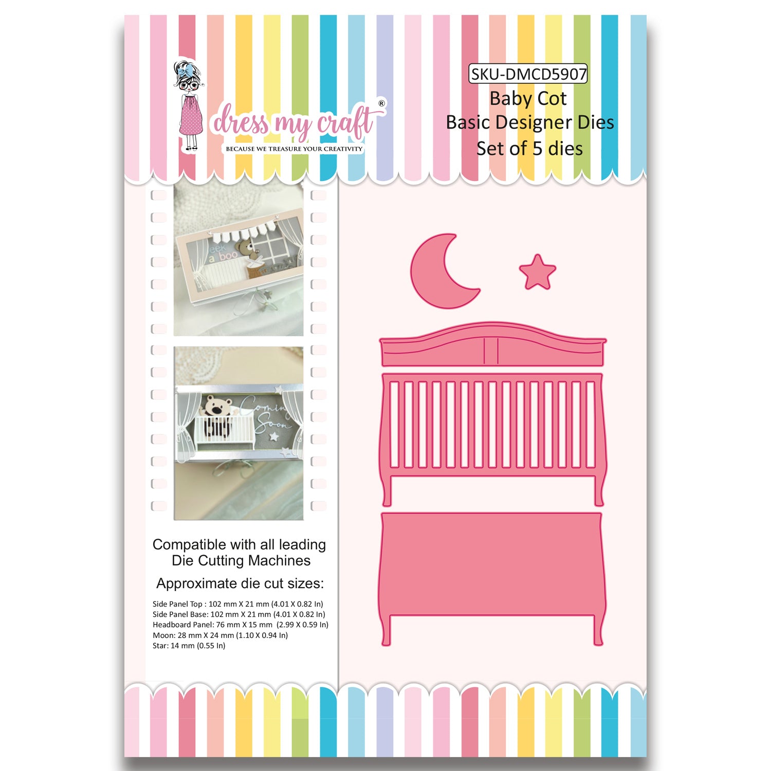 Baby Cot Basic Designer Dies Dress My Craft baby-cot-basic-designer-dies-dress-my-craft