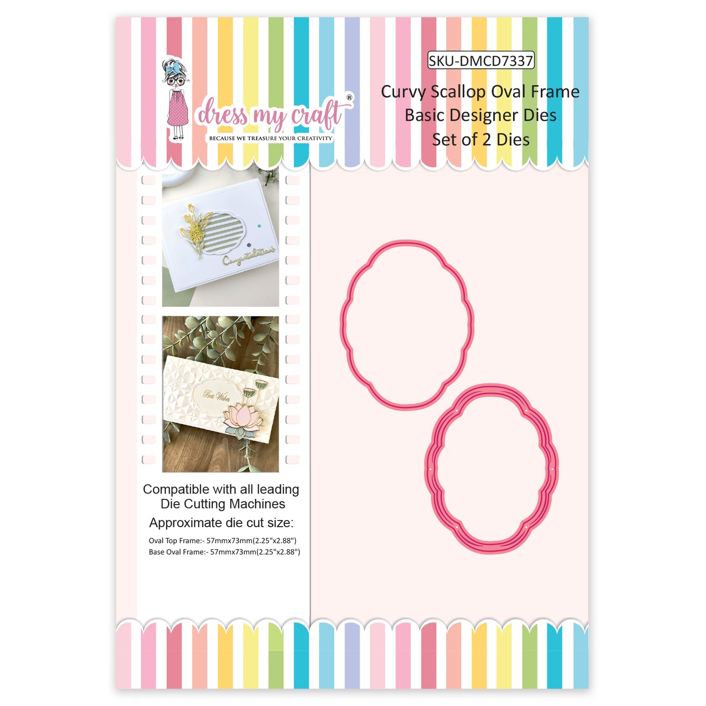 Curvy Scallop Oval Frame - Basic Designer Dies