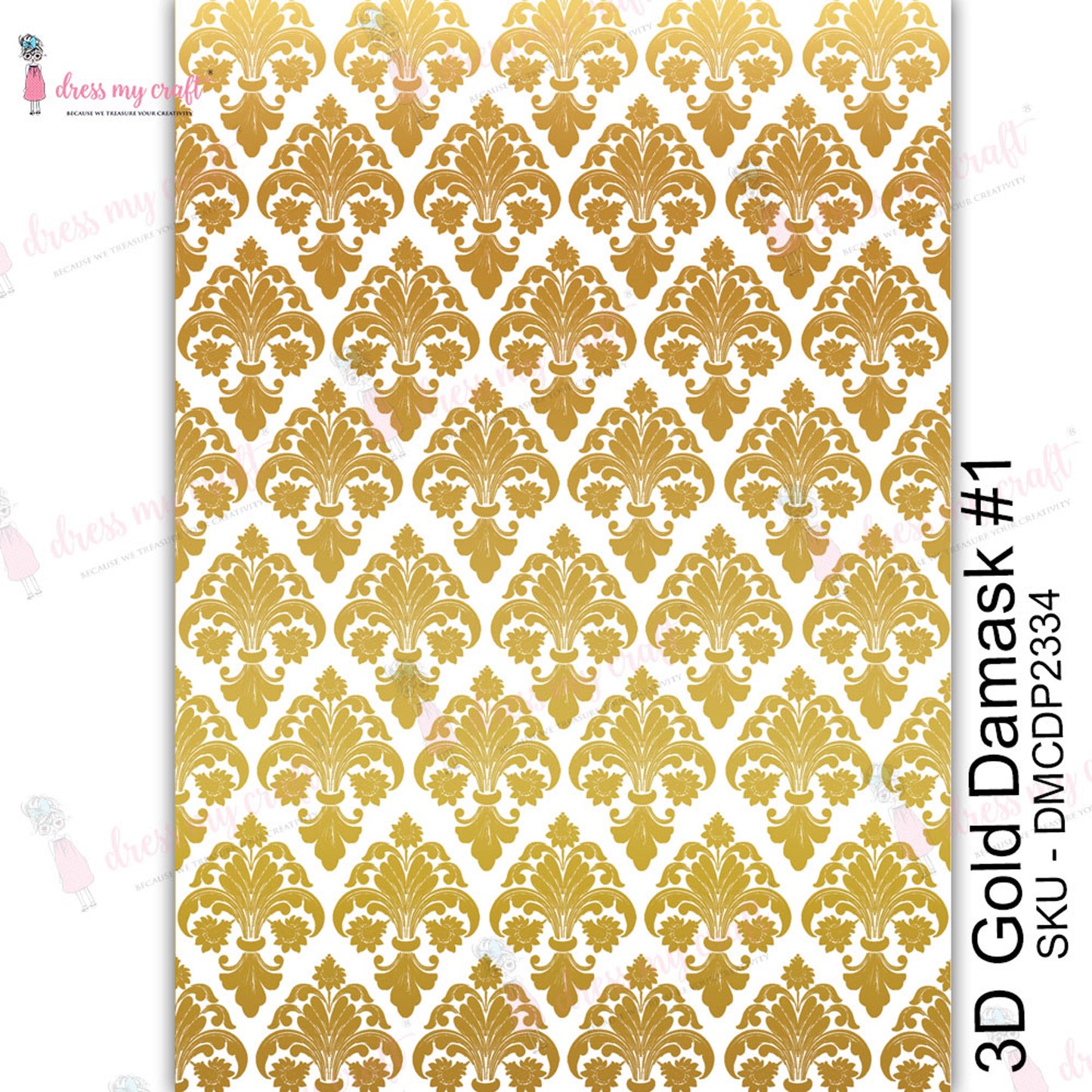 3D Gold - Damask #1 - Transfer Me