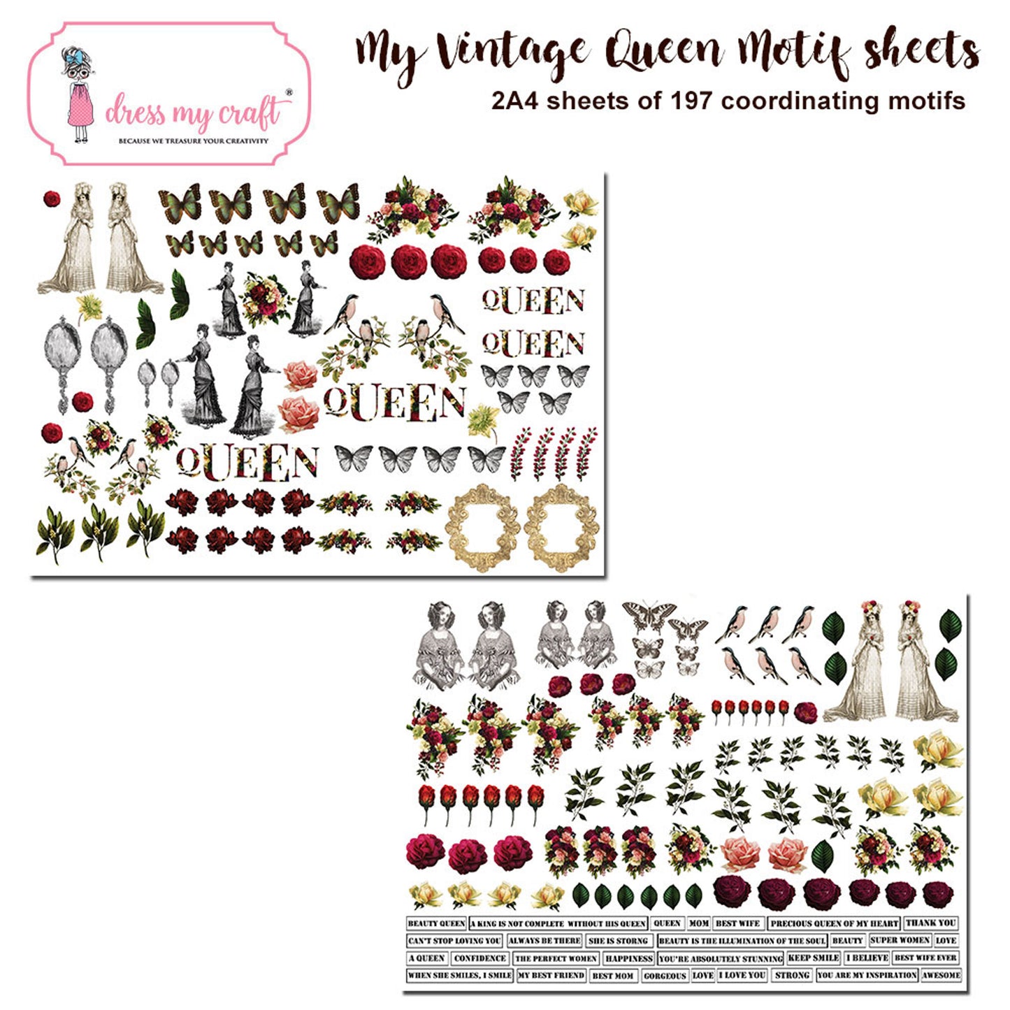 My Vintage Lady Motif Sheet
