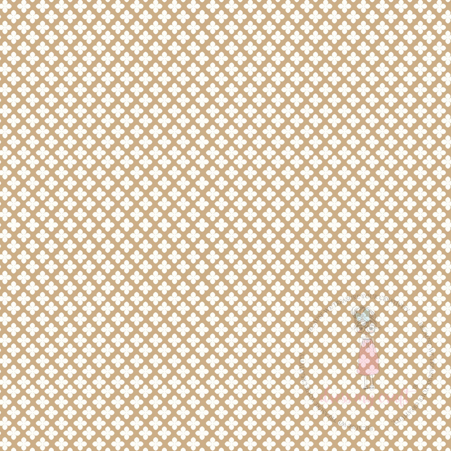 Baby Brown Flowers Pack Of 10 - 12" x 12" Loose Sheets