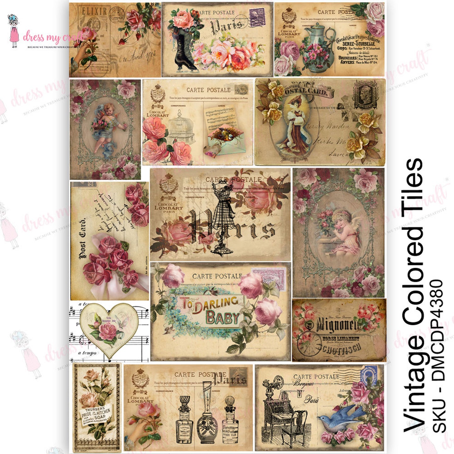 Vintage Colored Tiles - Transfer Me