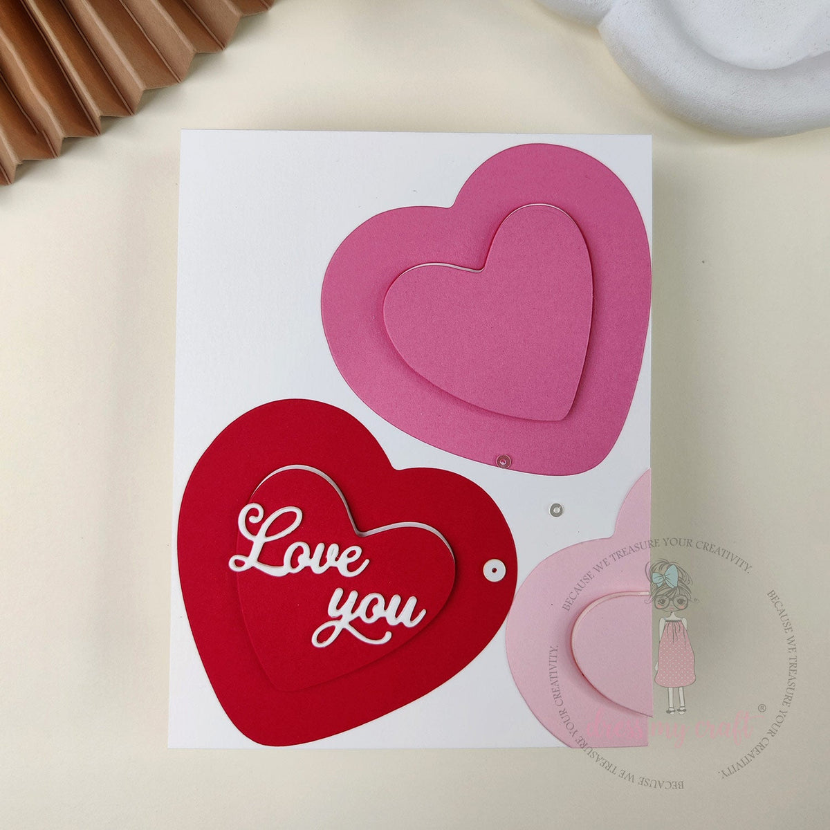 Heart Patterned Card Heart Shaped Love Card – Dress my craft