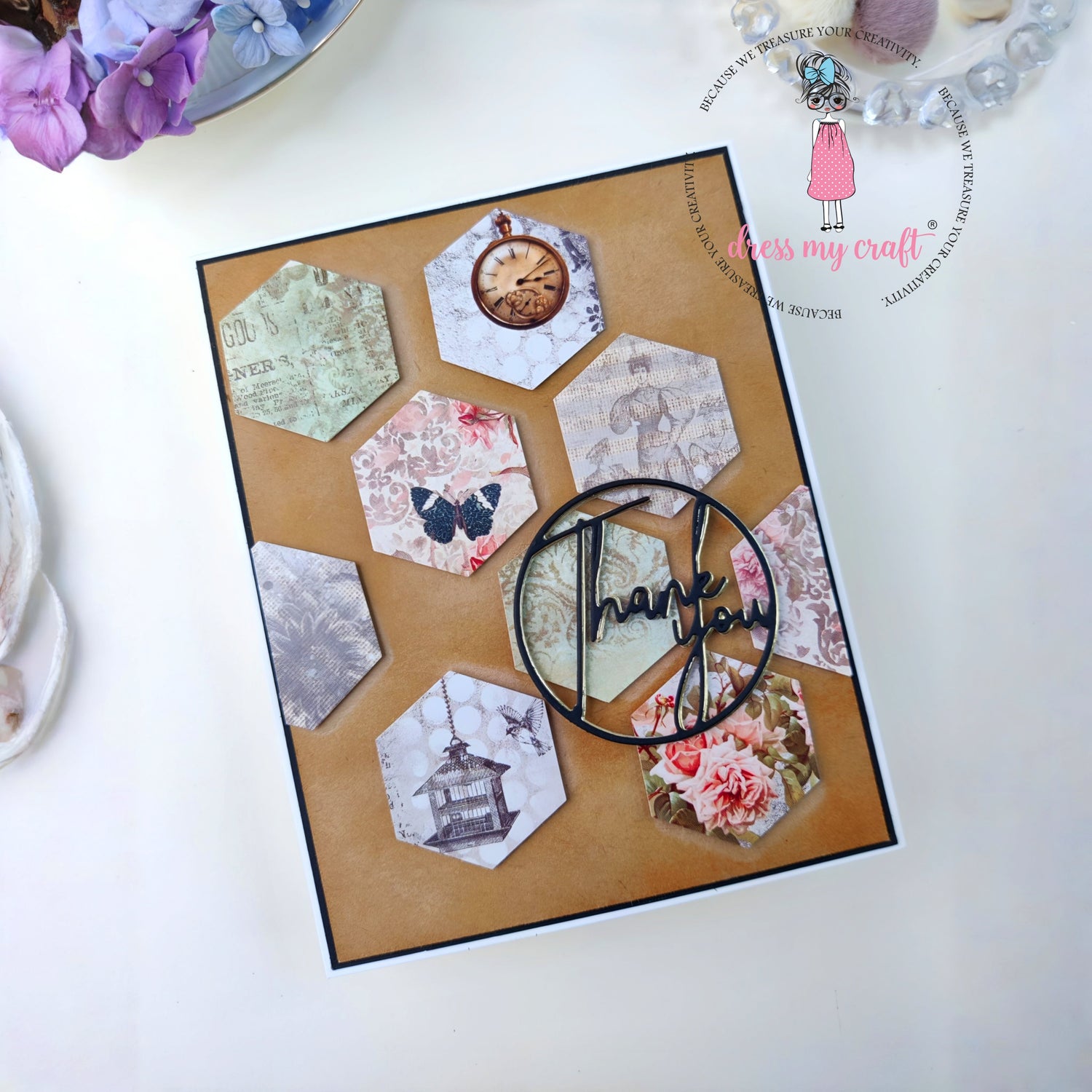 Hexagon Thank You Card