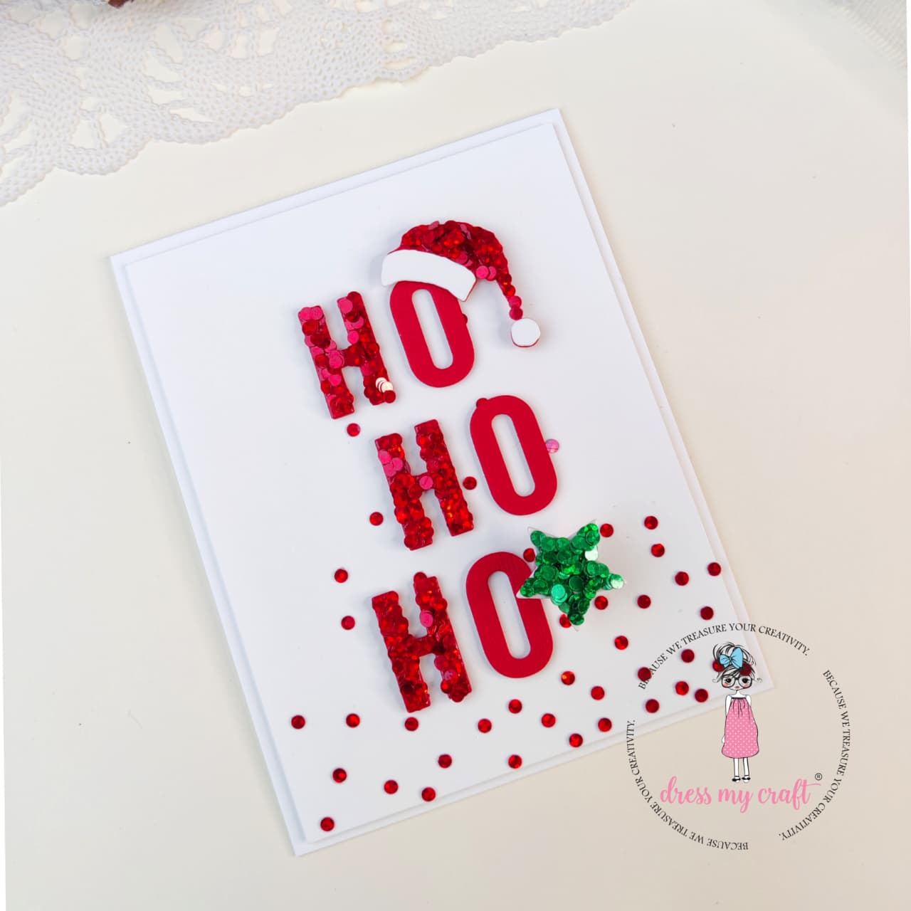 Ho Ho Ho – Festive Shaker Style Christmas Card