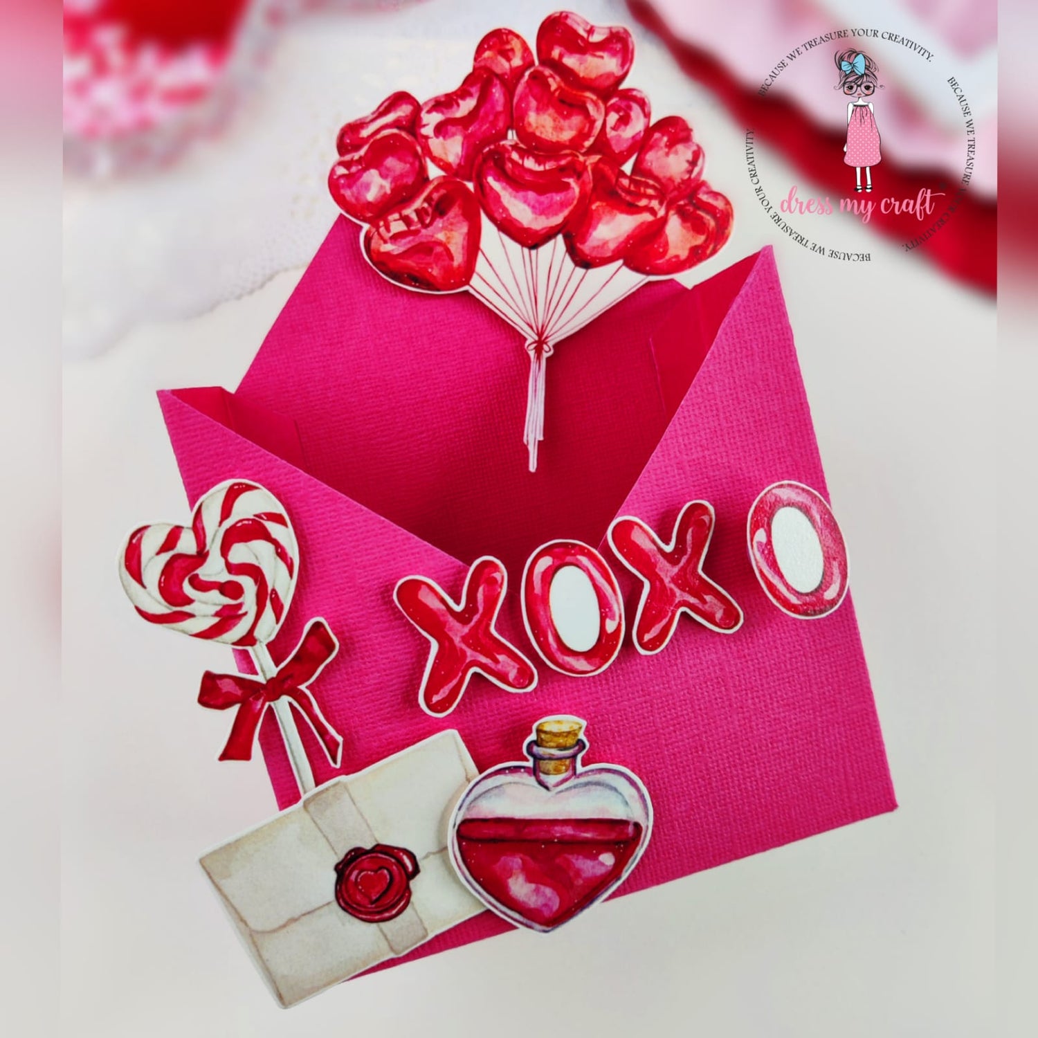 XOXO Love Envelope Pop-Up Card