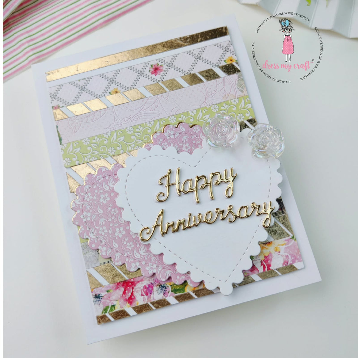 Floral Happy Anniversary Card