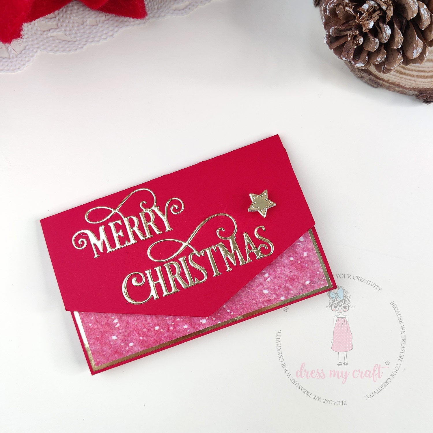 Merry Christmas Card Holder Envelope