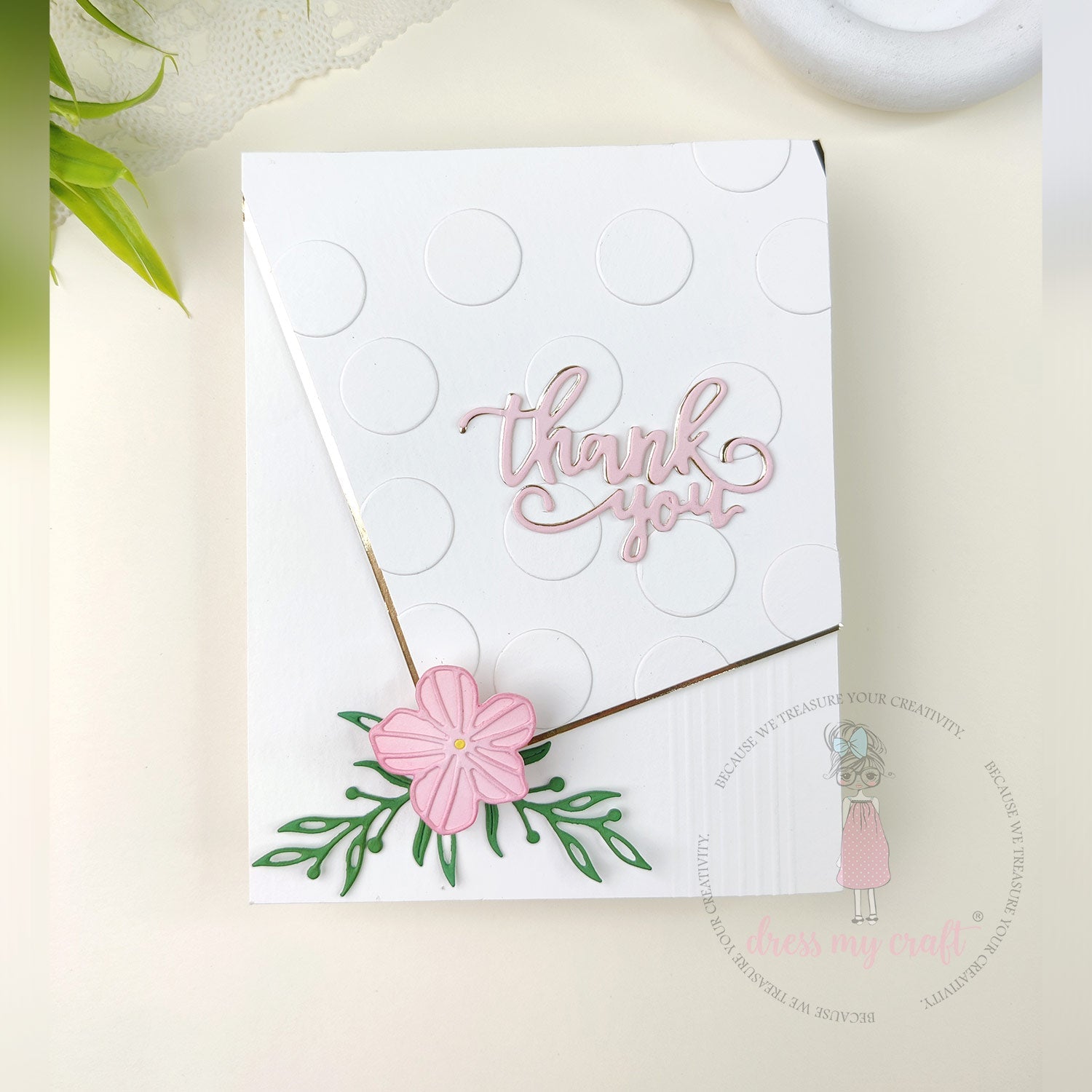 Textured Polka Thank You Card