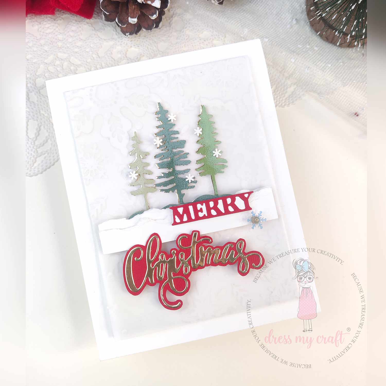 Merry Christmas Layered Shadow Frame Card