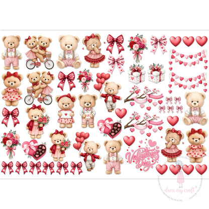 Stick N Peel Stickers -Rose & Bear