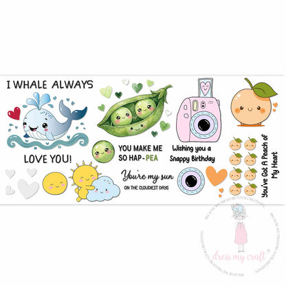 Happy Pea Moments - 3D Waterproof Sticker Sheet