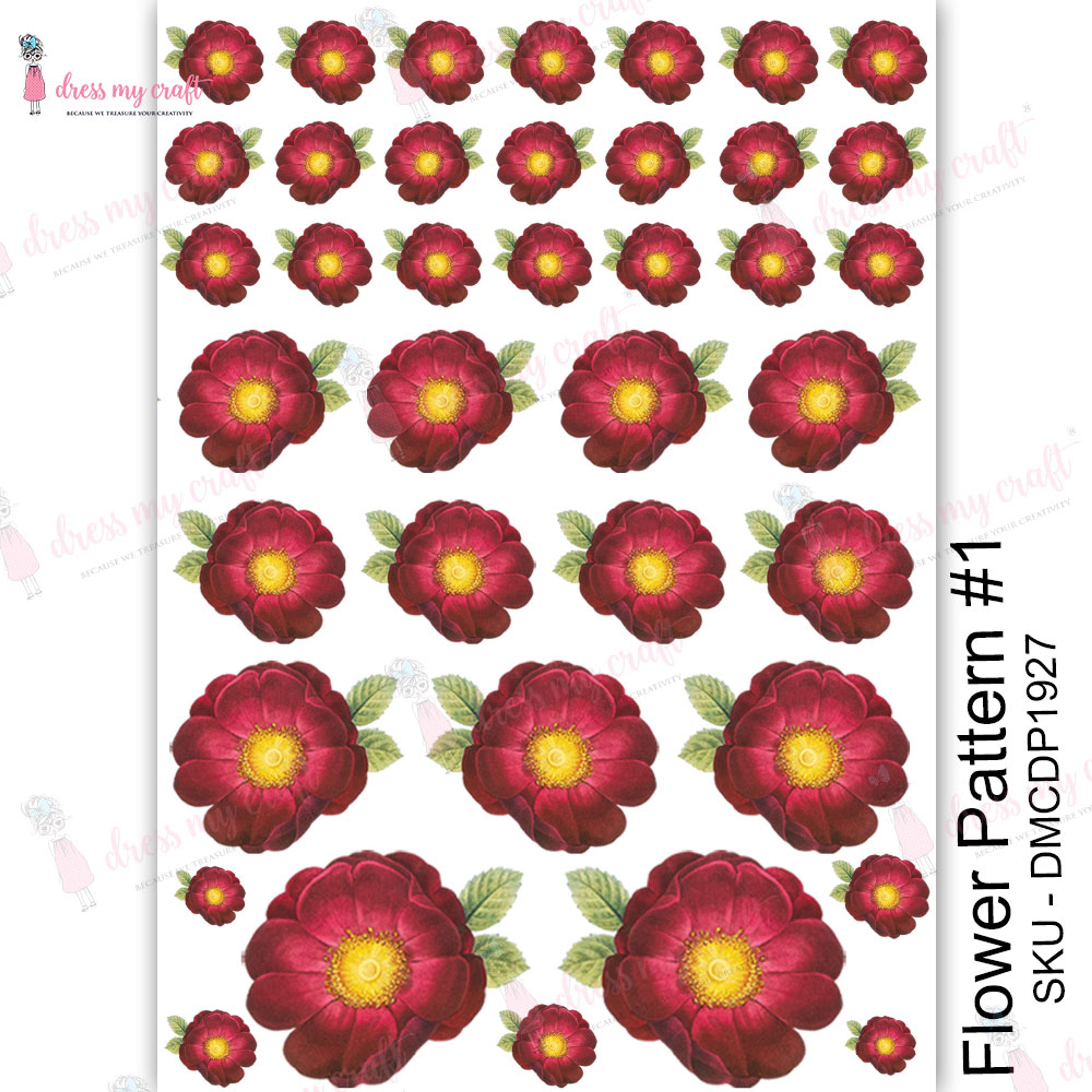 Transferable Flower Patterns Flower Pattern #1 - Transfer Me – Dress my craft