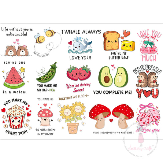 Stick N Peel Stickers -Cute Bites & Love