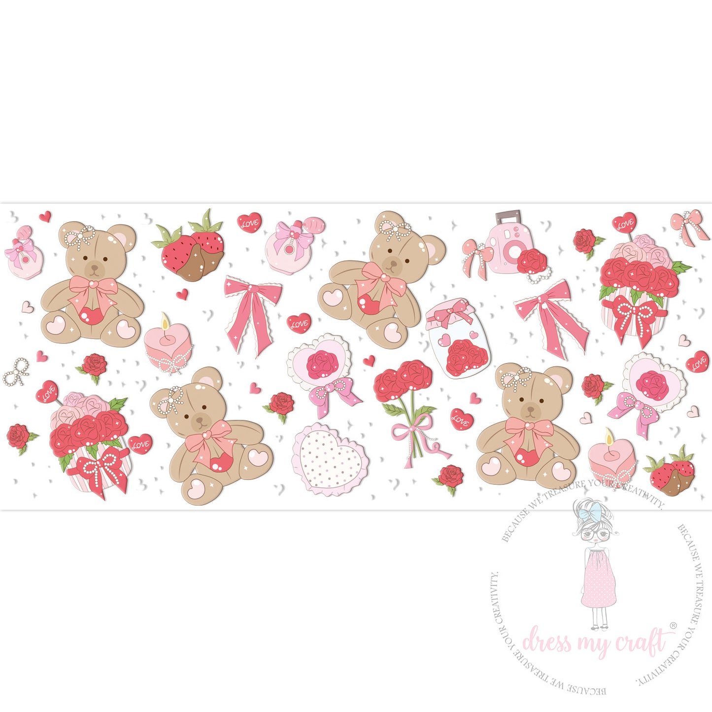 Stick N Peel Stickers -Sweetheart Teddy Bloom