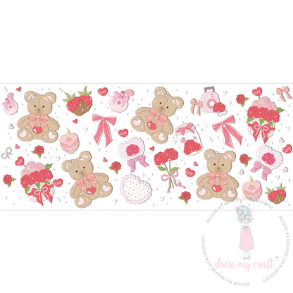 Stick N Peel Stickers -Sweetheart Teddy Bloom