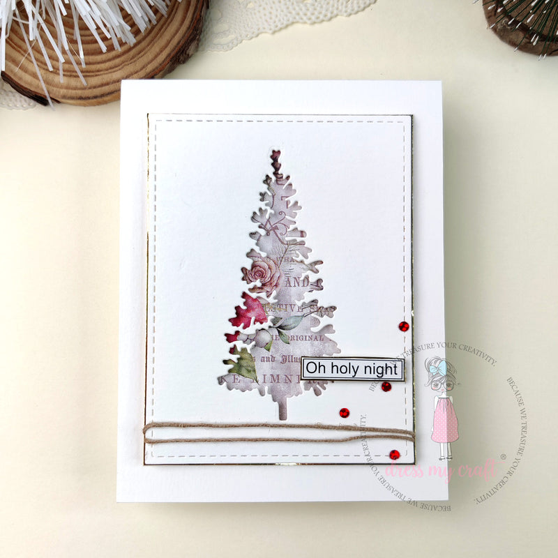 Oh Holy Night – Elegant Christmas Tree Greeting Card