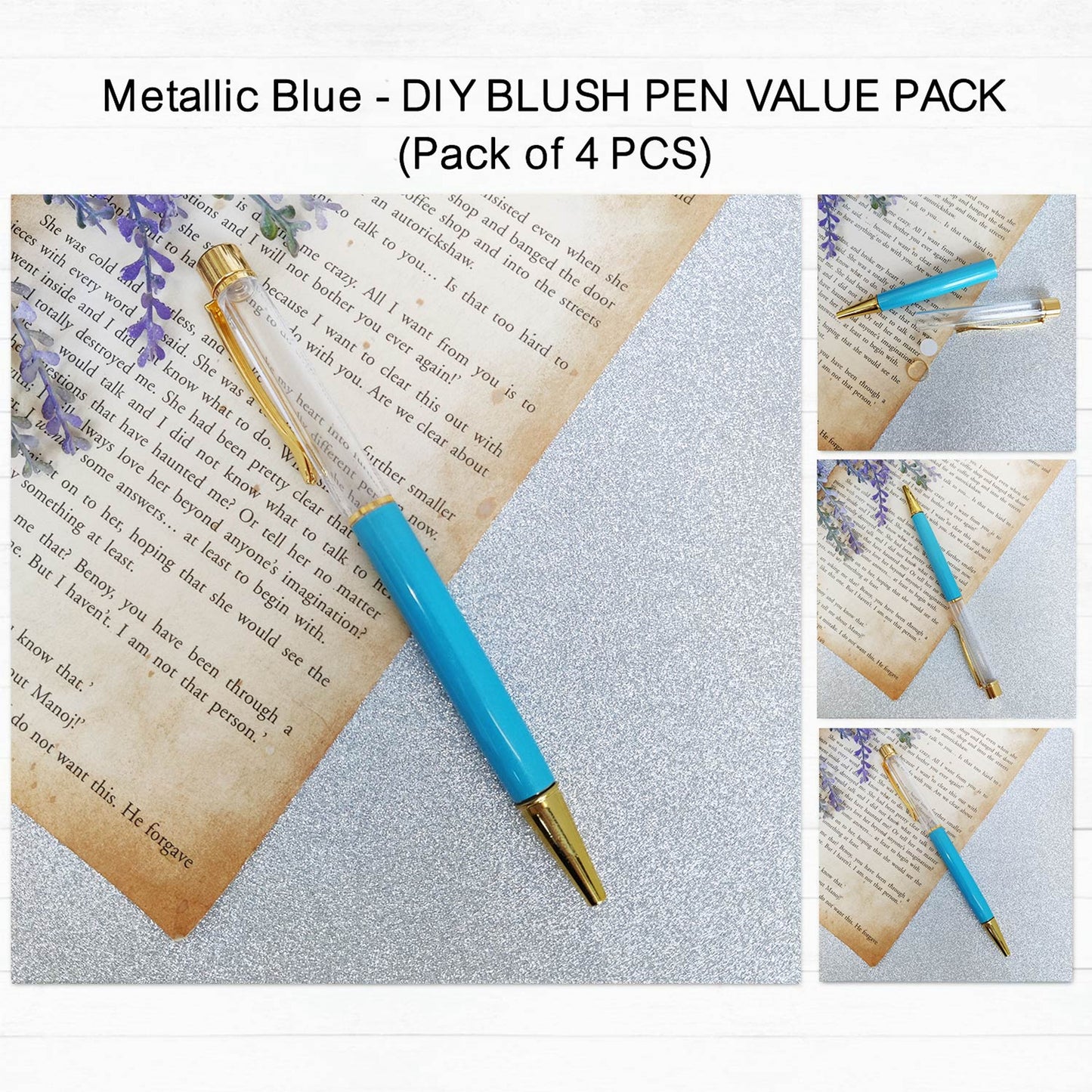 Metallic Blue - DIY Blush Pen Value Pack (Pack Of 4 Pcs)