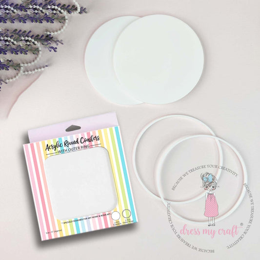 Acrylic Round Coasters With Outer Ring