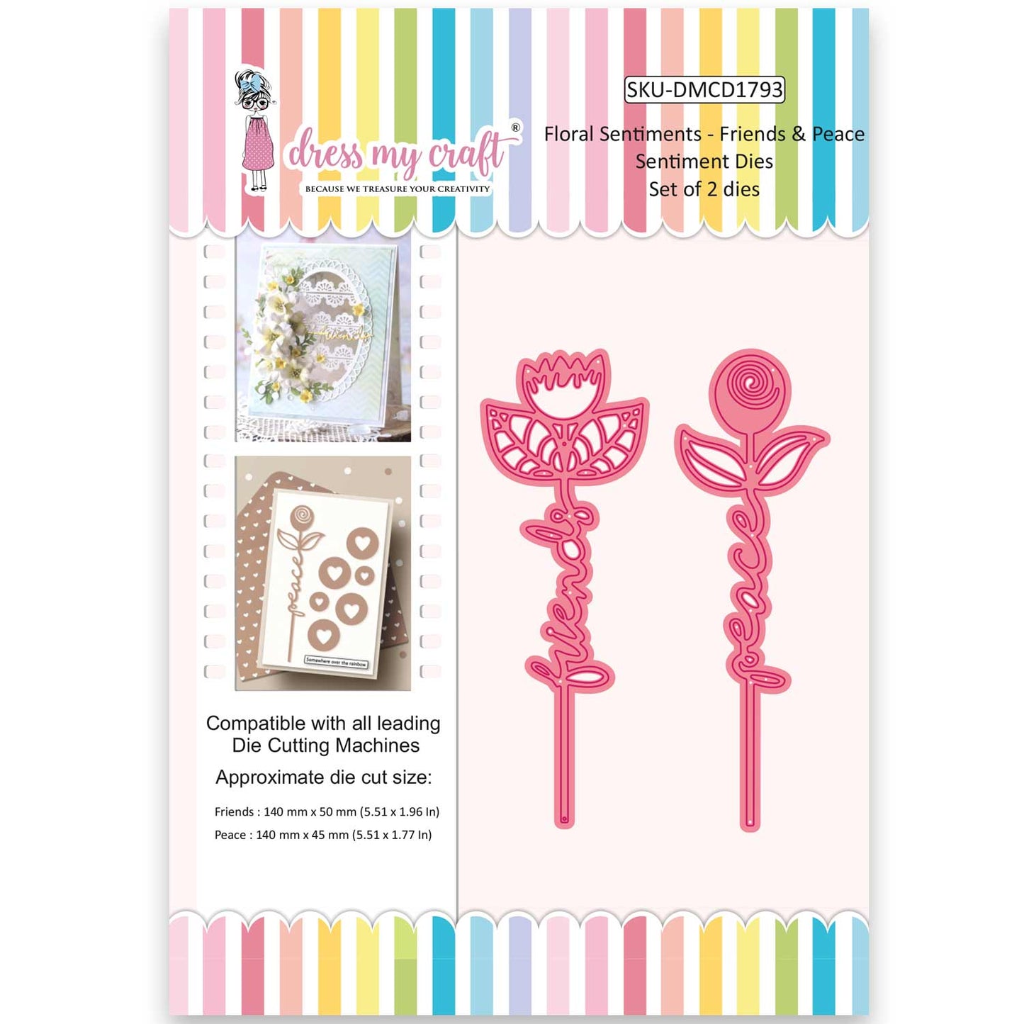 Floral Sentiments - Friends & Peace - Sentiment Dies
