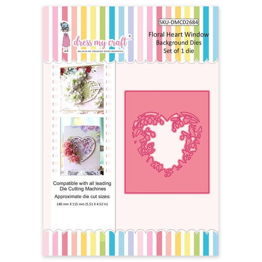 Floral Heart Window - Background Dies