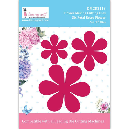 Six Petal Retro Flower - Flower Making Cutting Dies