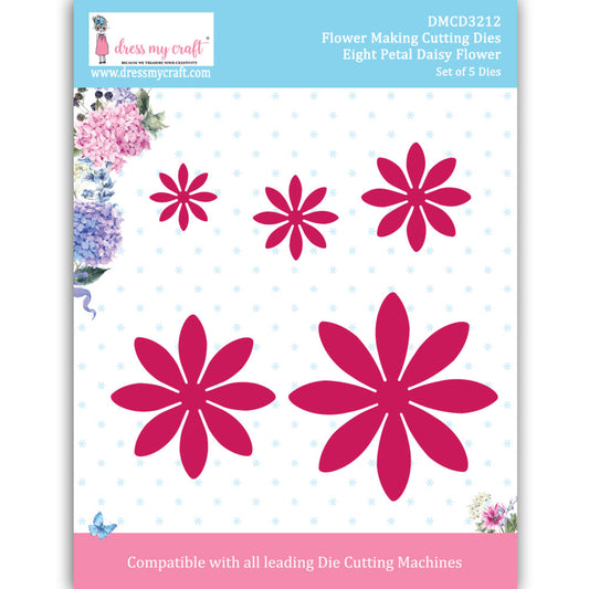 Eight Petal Daisy Flower - Flower Making Cutting Dies