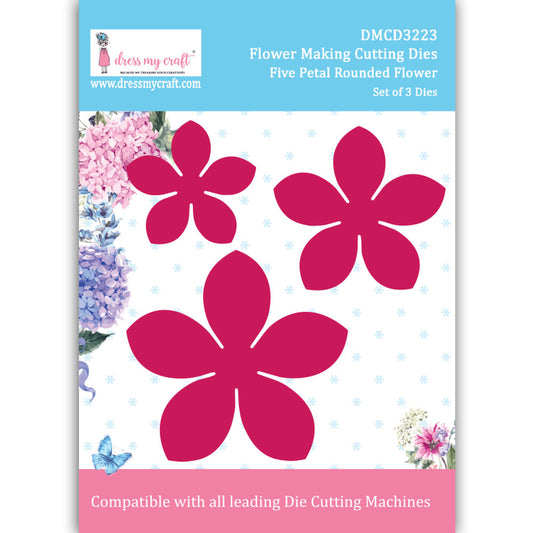 Five Petal Rounded Flower - Flower Making Cutting Dies