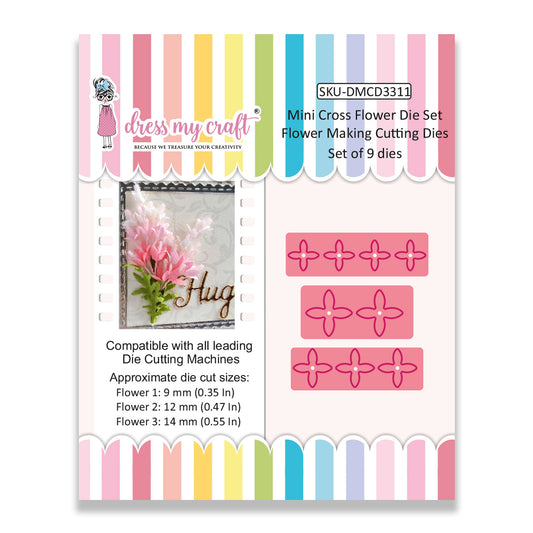 Mini Cross Flower Die Set - Flower Making Cutting Dies