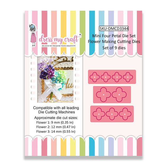 Mini Four Petal Die Set - Flower Making Cutting Dies