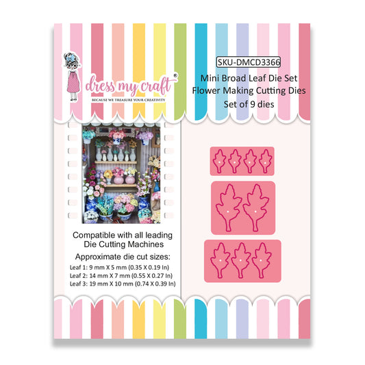 Mini Broad Leaf Die Set - Flower Making Cutting Dies
