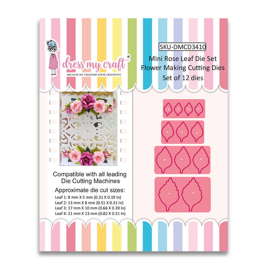 Mini Rose Leaf Die Set - Flower Making Cutting Dies