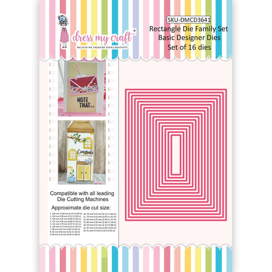 Rectangle Die Family Set - Basic Designer Die