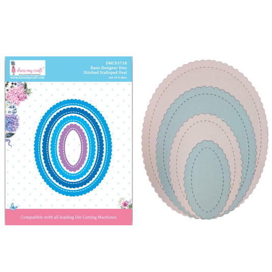 Stitched Scalloped Oval - Basic Designer Die