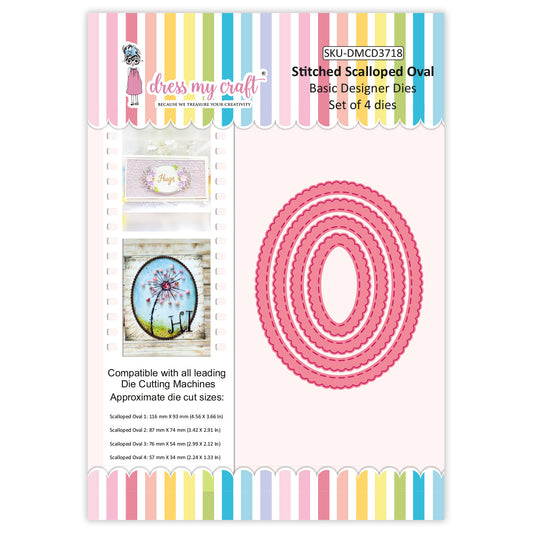 Stitched Scalloped Oval - Basic Designer Die