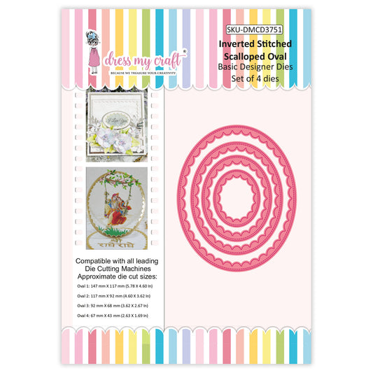 Inverted Stitched Scalloped Oval - Basic Designer Dies