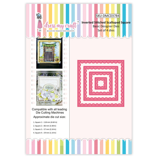Inverted Stitched Scalloped Square - Basic Designer Dies