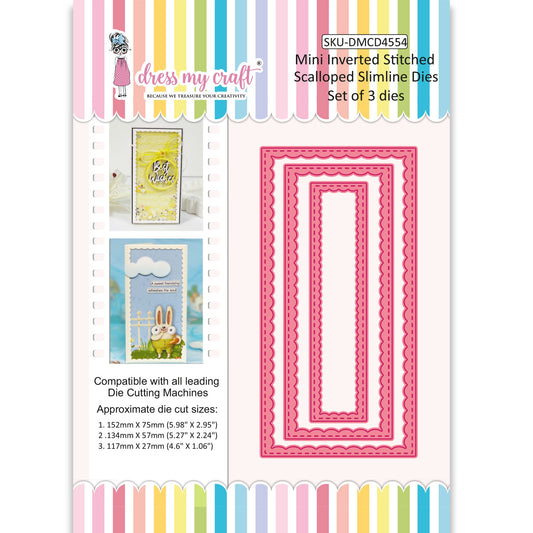 Mini Inverted Stitched Scalloped Slimline Die