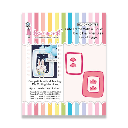Cute Frame With 4 Clouds - Basic Designer Dies