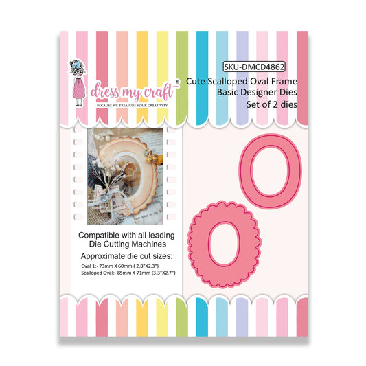 Cute Scalloped Oval Frame - Basic Designer Dies