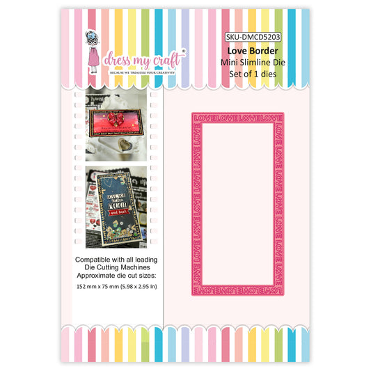 Love Border Mini Slimline Die