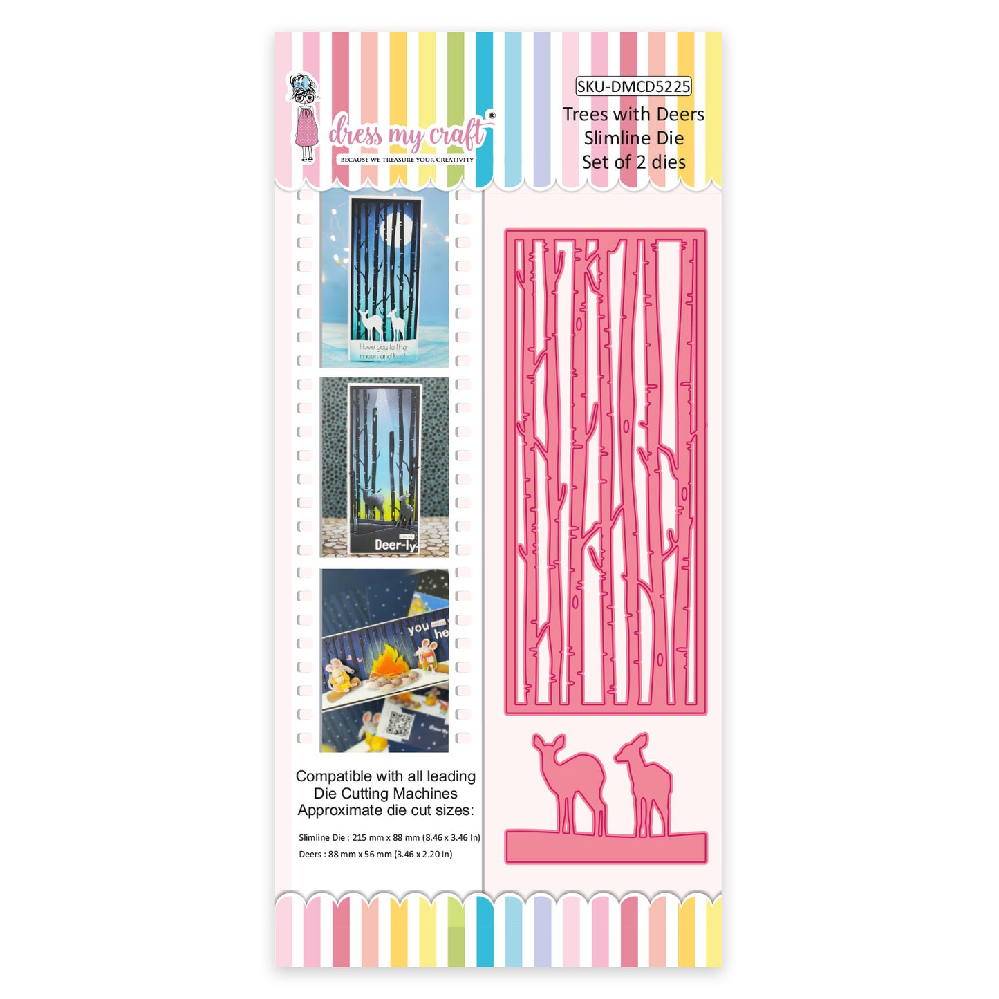 Trees With Deers - Slimline Die