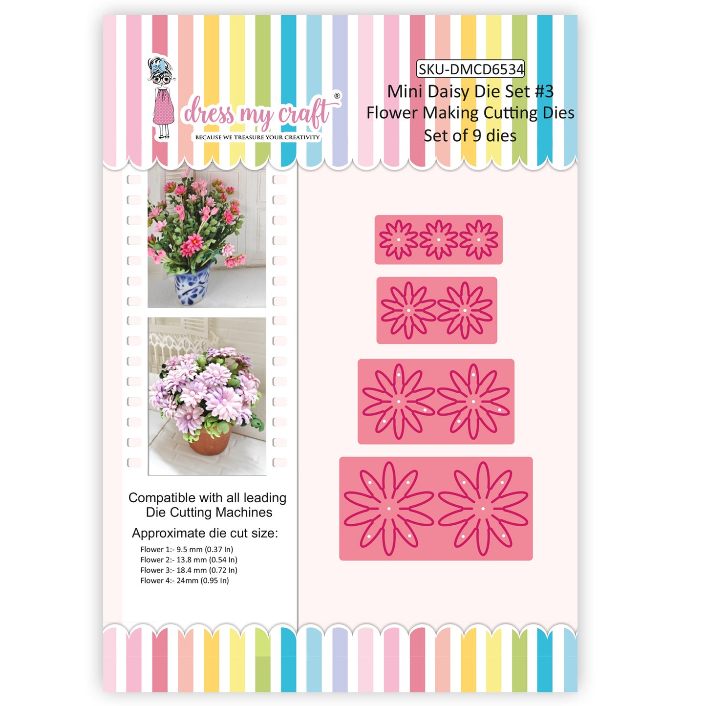 Mini Daisy Die Set #3 - Flower Making Cutting Dies