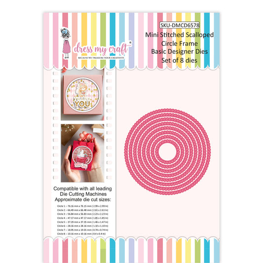 Mini Stitched Scalloped Circle Frame - Basic Designer Dies