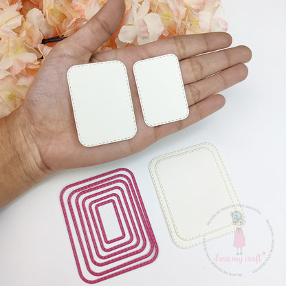 Mini Stitched Rounded Rectangle - Basic Designer Dies