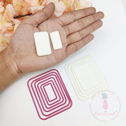 Mini Stitched Rounded Rectangle - Basic Designer Dies