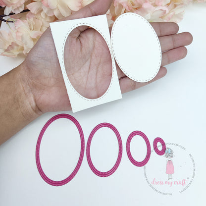 Mini Double Stitched Oval - Basic Designer Dies