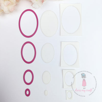 Mini Double Stitched Oval - Basic Designer Dies