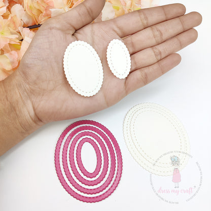 Mini Stitched Scalloped Oval - Basic Designer Dies