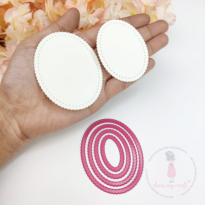 Mini Stitched Scalloped Oval - Basic Designer Dies